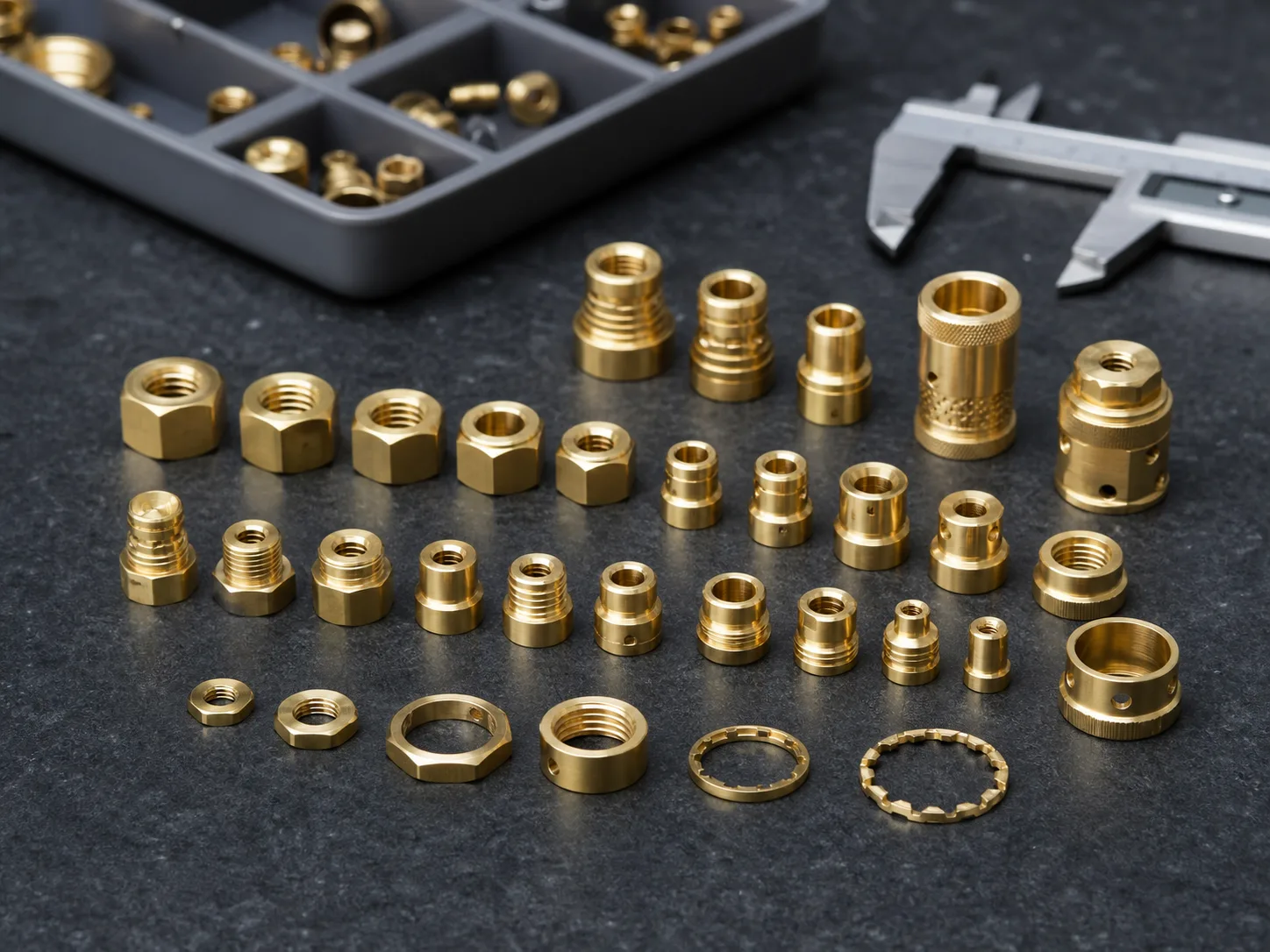 Machined brass nuts collars and sleeves for terminal assemblies