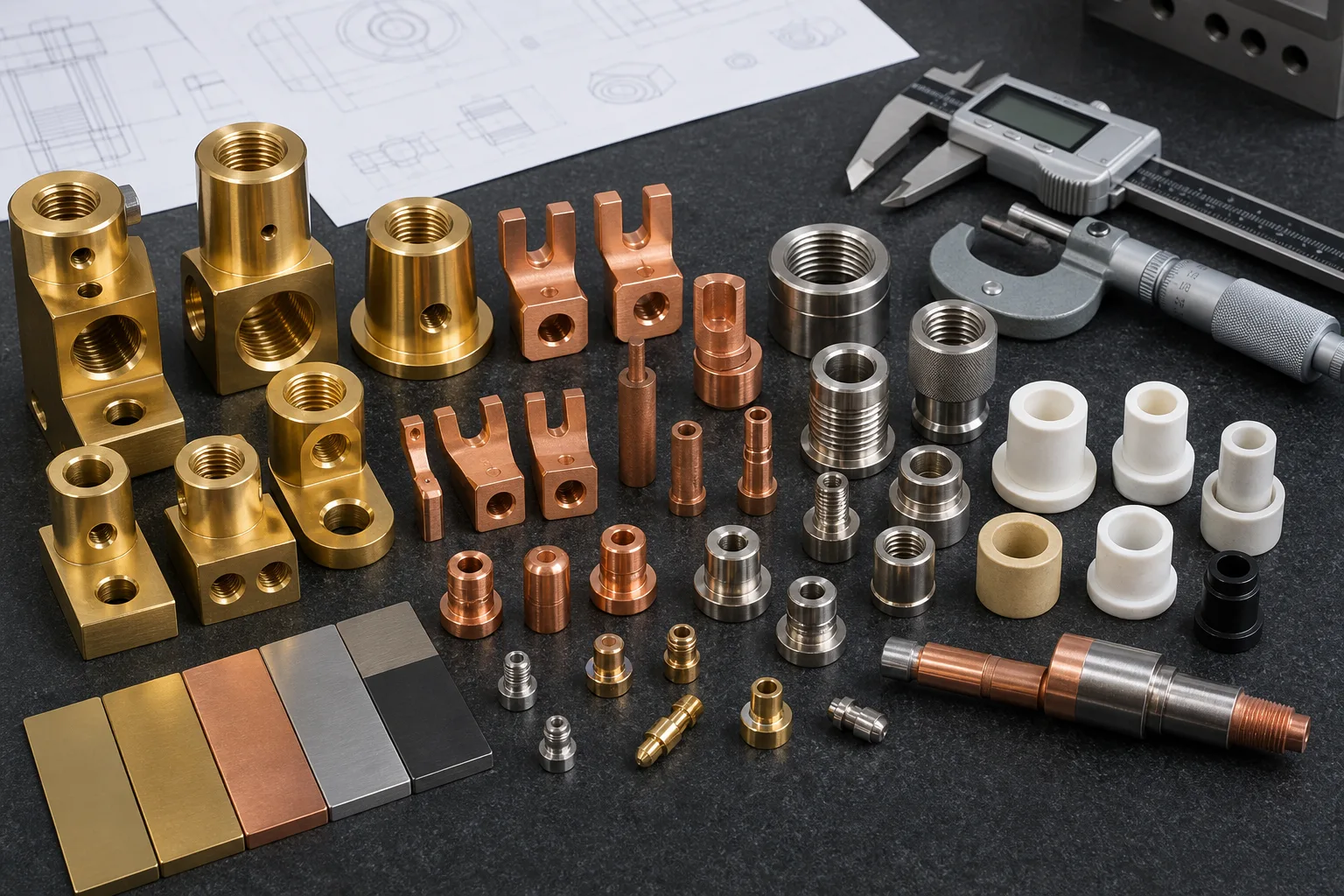 Drawing based brass and copper terminal components for manufacturing review